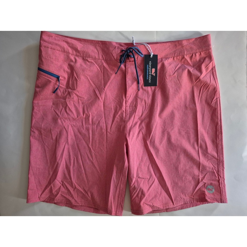 Vineyard Vines Performance Mens 42 Heather Stretch Boardshorts Jetty Red NWOT